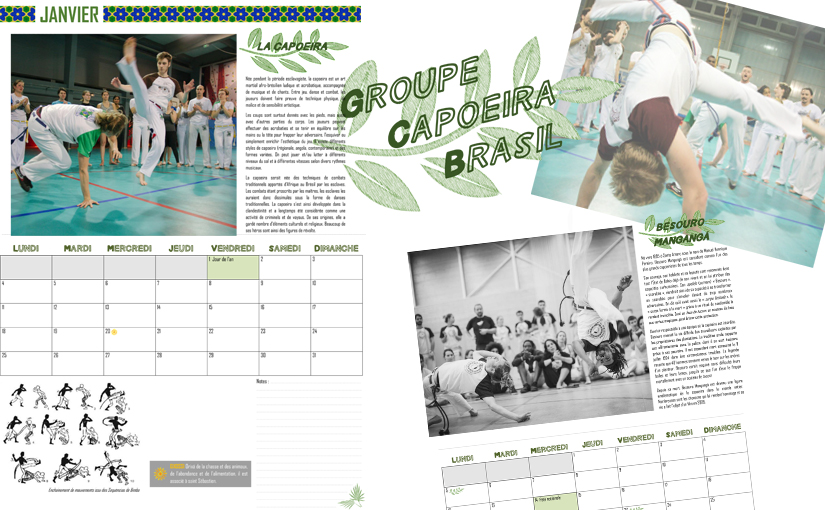 Aperçu du contenu du calendrier Capoeira 2021 GCB Strasbourg